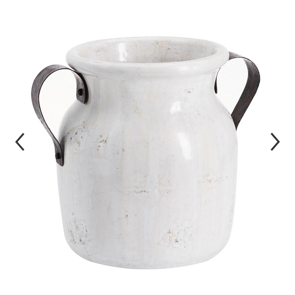 Pottery Barn Marlowe Small Urn Ceramic Vase Jug Pitcher Glazed Decor Handcrafted